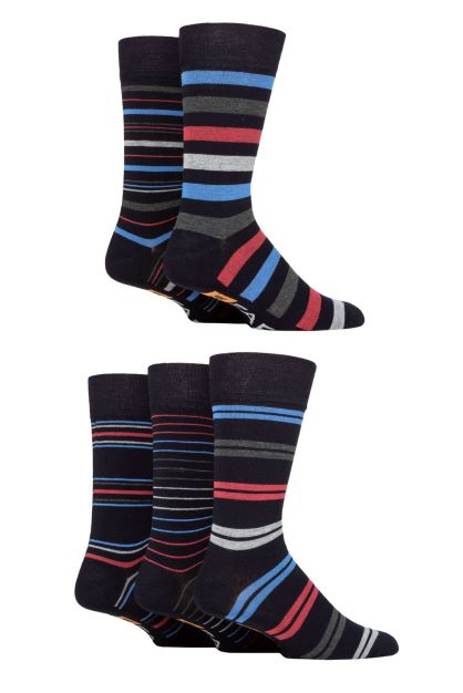 Farah Men’s 5 Pack Bamboo Stripe Socks – Soft, Breathable & Antibacterial (UK 6-11)