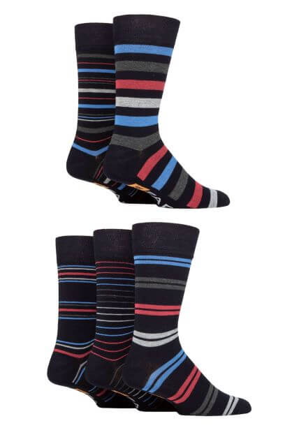 Farah Men’s 5 Pack Bamboo Stripe Socks – Soft, Breathable & Antibacterial (UK 6-11)