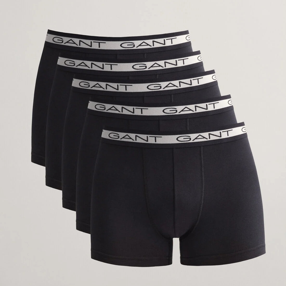 GANT - 5 Pack Stretch Cotton Trunks - Black