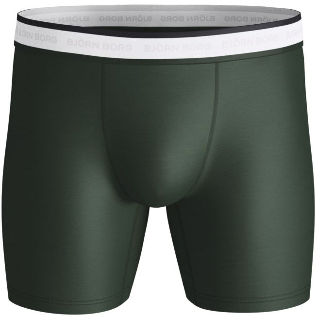 Björn Borg Men's Performance 3 Pack Boxers Tennis- Green/White/Black