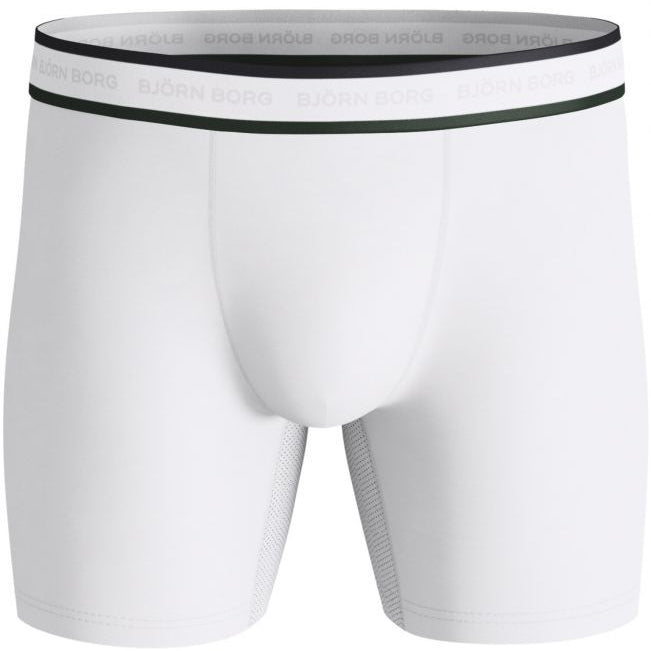 Björn Borg Men's Performance 3 Pack Boxers Tennis- Green/White/Black