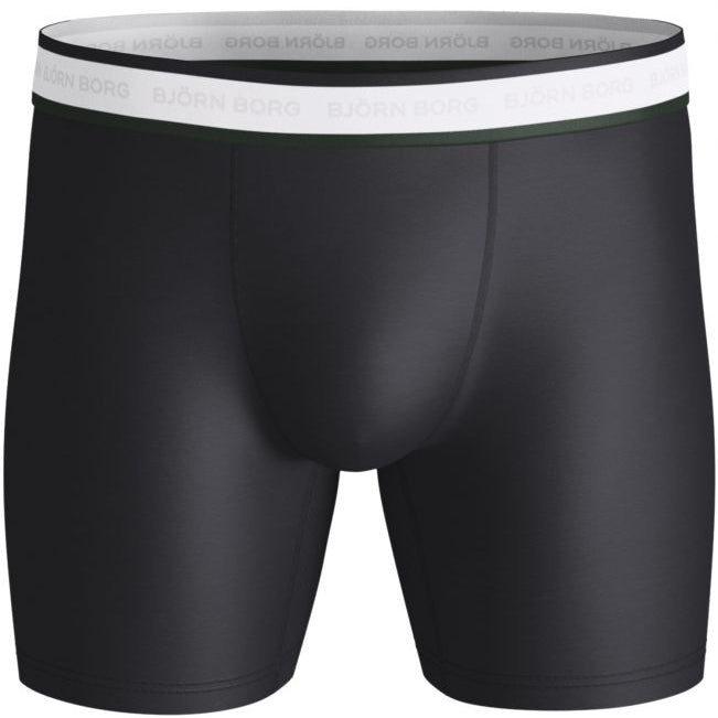 Björn Borg Men's Performance 3 Pack Boxers Tennis- Green/White/Black
