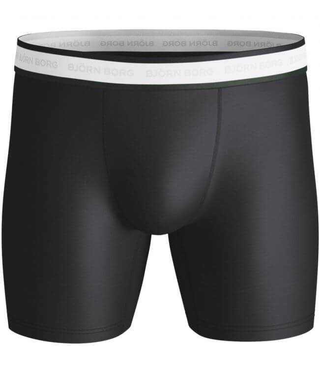 Björn Borg Men's Performance 3 Pack Boxers Tennis- Green/White/Black