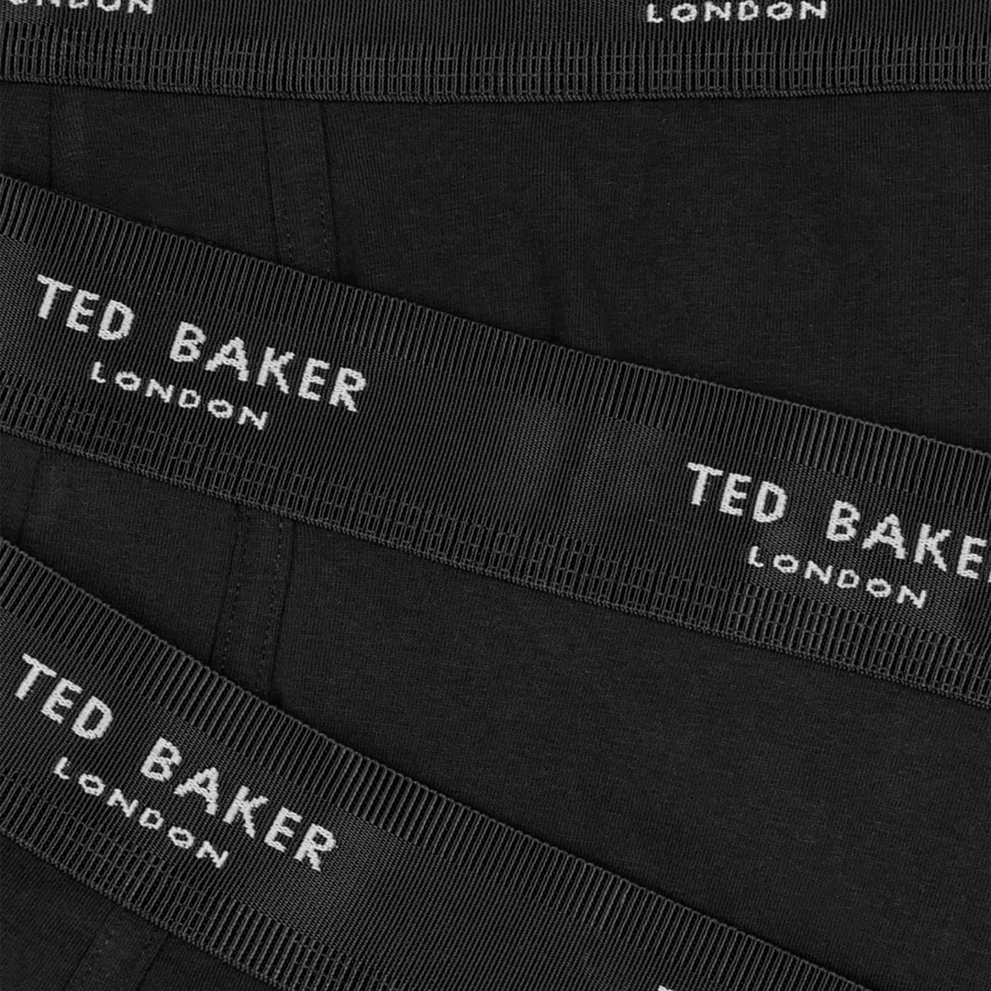Ted Baker 3 Pack Fashion Cotton Stretch Solid Trunks - Black