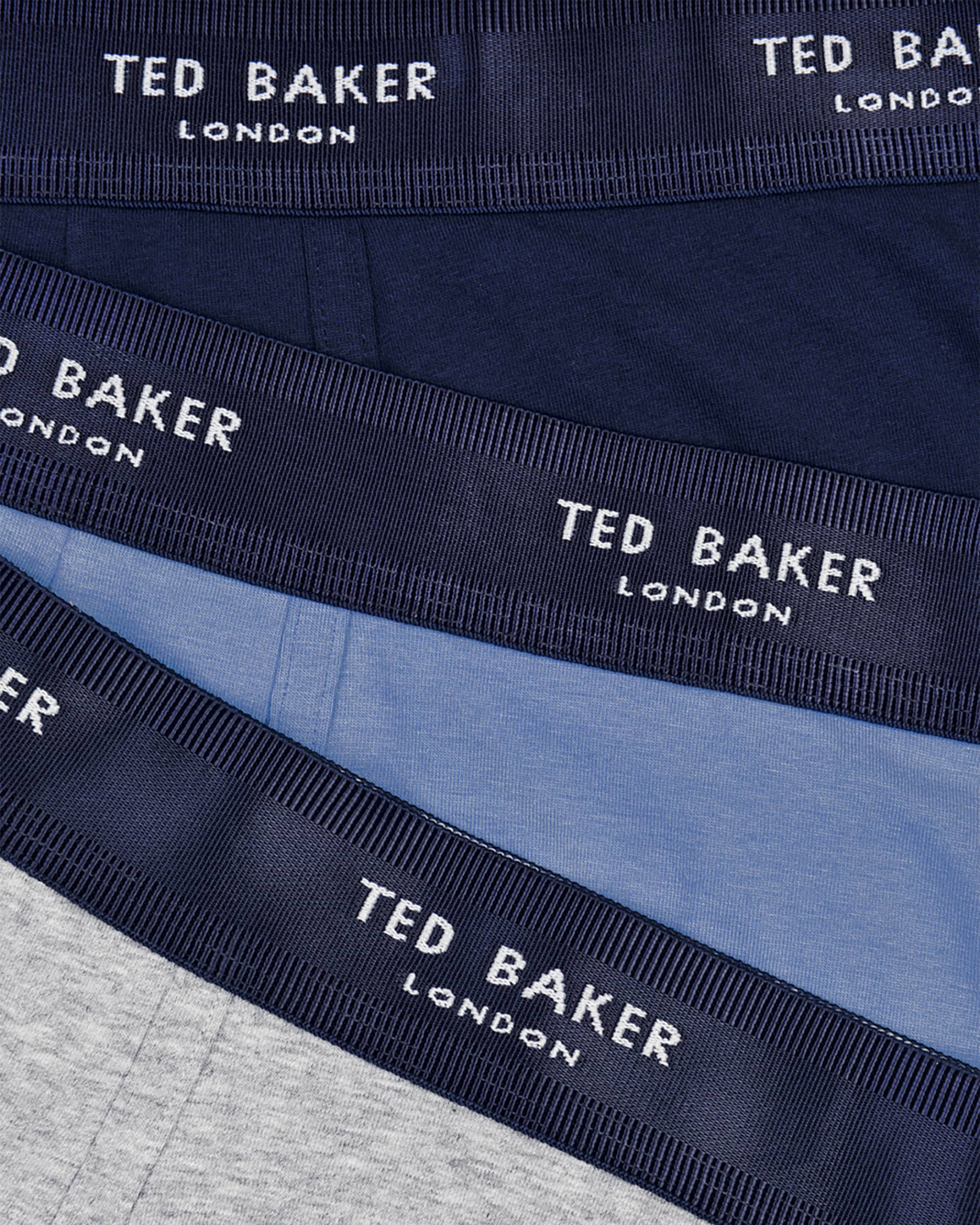 Ted Baker 3 Pack Cotton Stretch Fashion Trunks - Grey / Navy / Blue