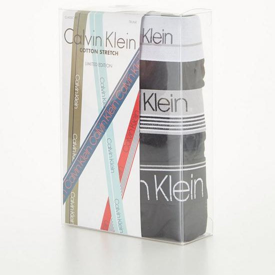 Calvin Klein 3 Pack Trunks- COTTON STRETCH Limited Edition - Black