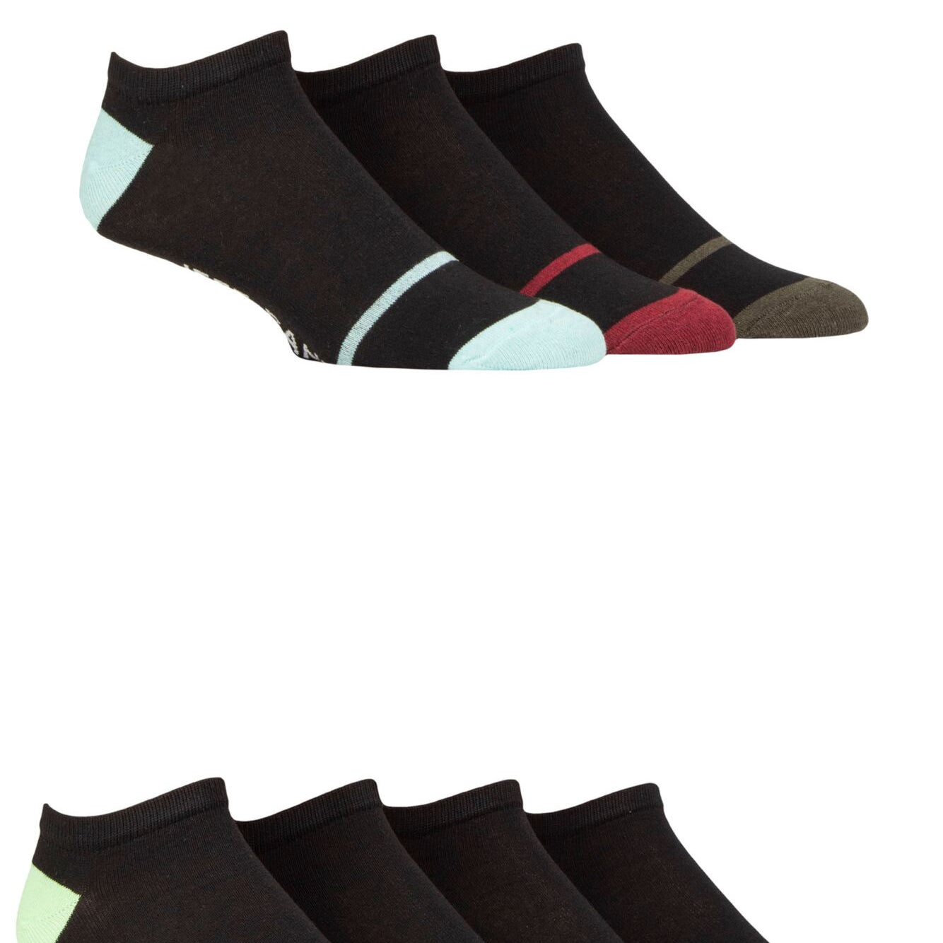 Jeff Banks Men's 7 Pack Cotton Trainer Socks -Black ( 7-11 )