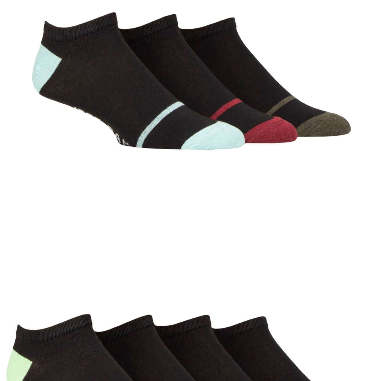 Jeff Banks Men's 7 Pack Cotton Trainer Socks -Black ( 7-11 )