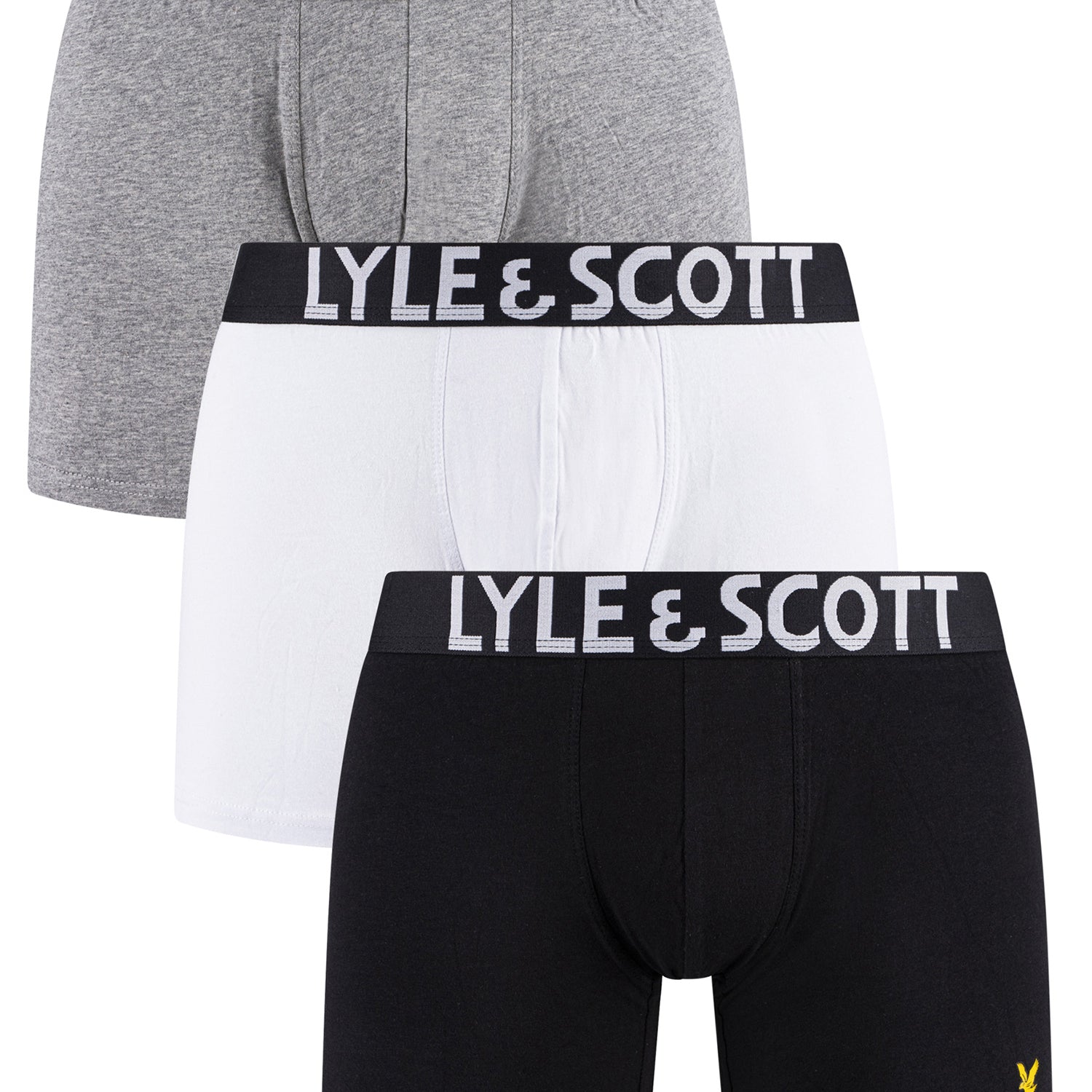 Lyle & Scott 3 Pack Daniel Men's Trunks - Black/Grey/White