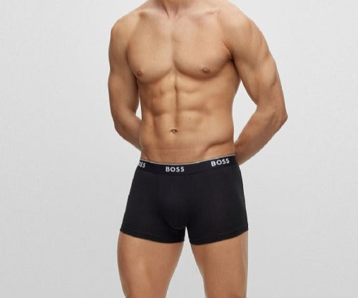 Boss 3 Pack of Stretch-Cotton Trunks - Black/Blue/Green