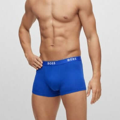 Boss 3 Pack of Stretch-Cotton Trunks - Black/Blue/Green
