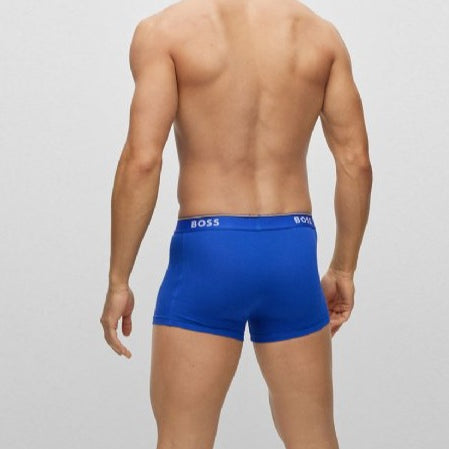 Boss 3 Pack of Stretch-Cotton Trunks - Black/Blue/Green