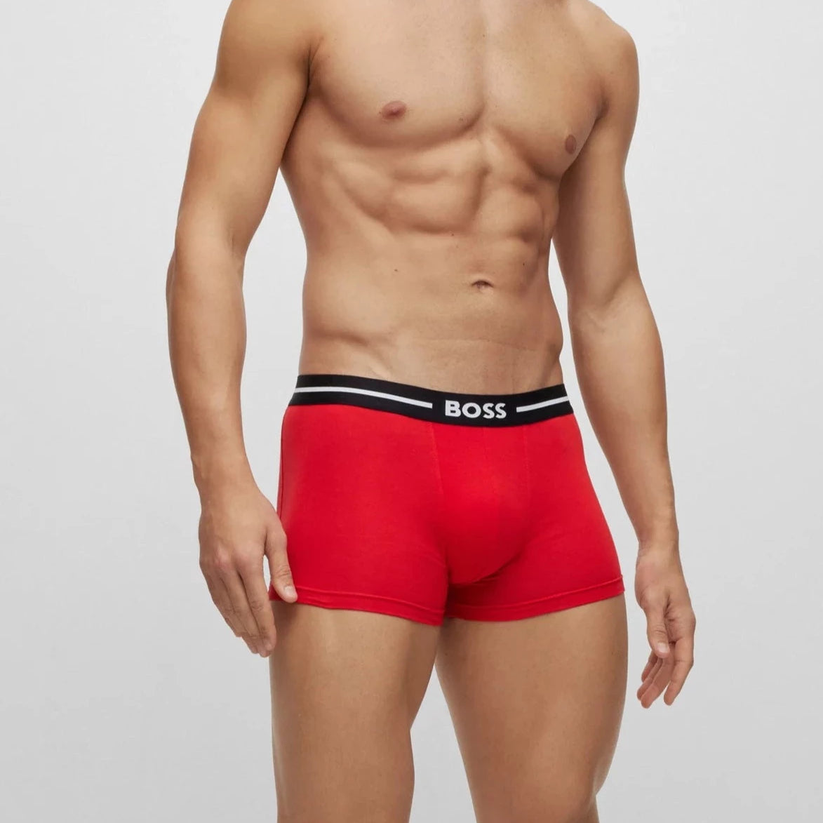 Boss 3 Pack of Stretch-Cotton Trunks - Blue Patterned