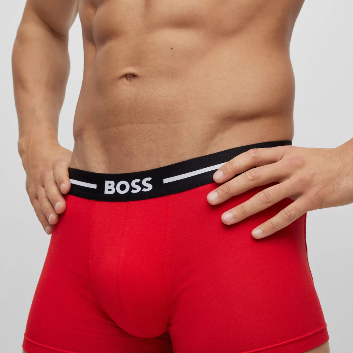 Boss 3 Pack of Stretch-Cotton Trunks - Blue Patterned