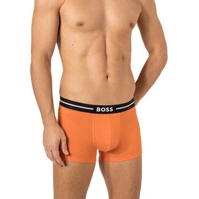 Boss 3 Pack of Stretch-Cotton Trunks - White/Orange/Black