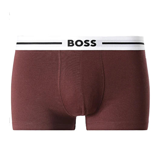 Boss 3 Pack of Stretch-Cotton Trunks - Blue/Burgundy/Grey