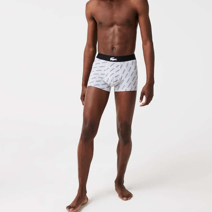 Lacoste Men’s Stretch Cotton Trunk 3-Pack - Black/Grey/White