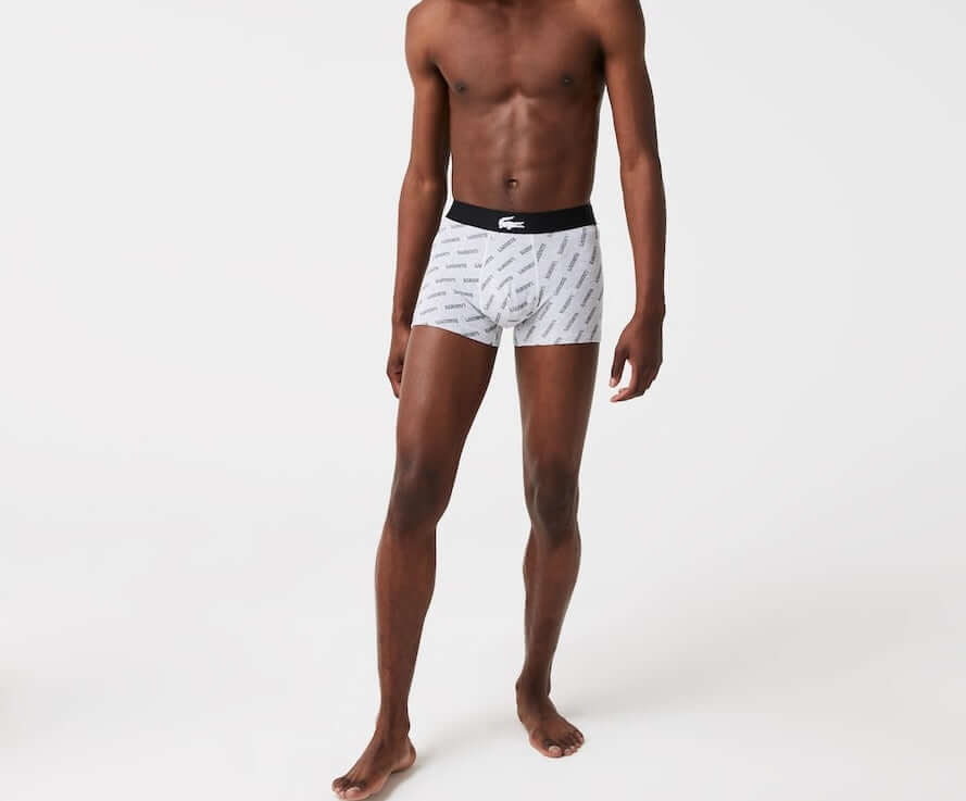 Lacoste Men’s Stretch Cotton Trunk 3-Pack - Black/Grey/White