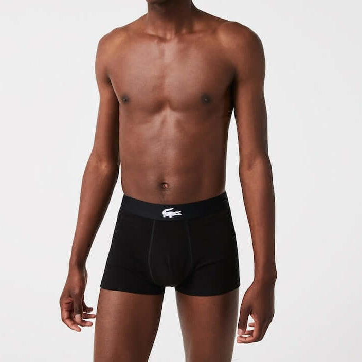 Lacoste Men’s Stretch Cotton Trunk 3-Pack - Black/Grey/White