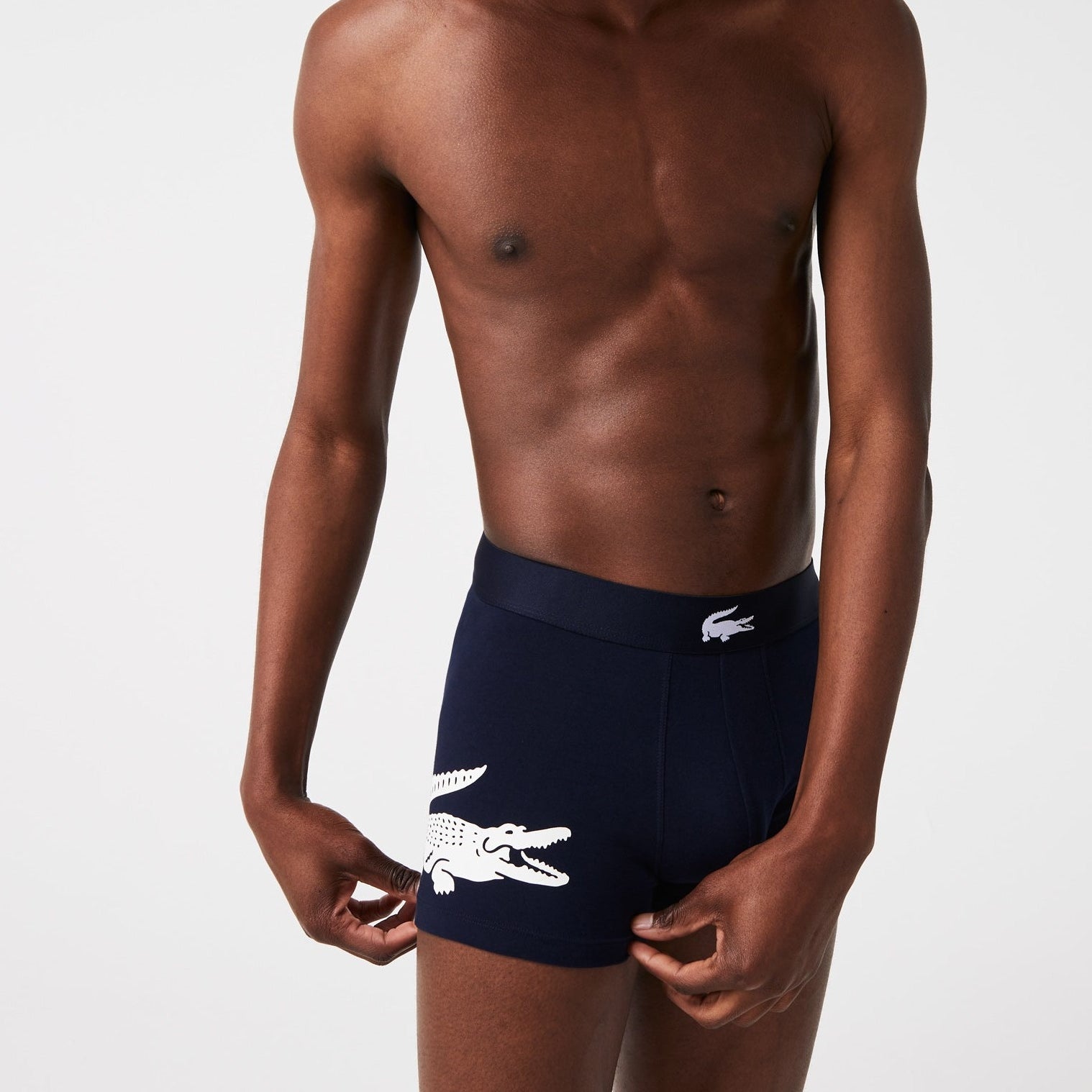 Lacoste Men’s Mismatched Stretch Cotton Trunk 3-Pack - Blue / Navy / Grey