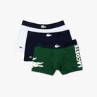 Lacoste Men's 3-Pack Mismatched Stretch Cotton Trunks - Green, Navy, White
