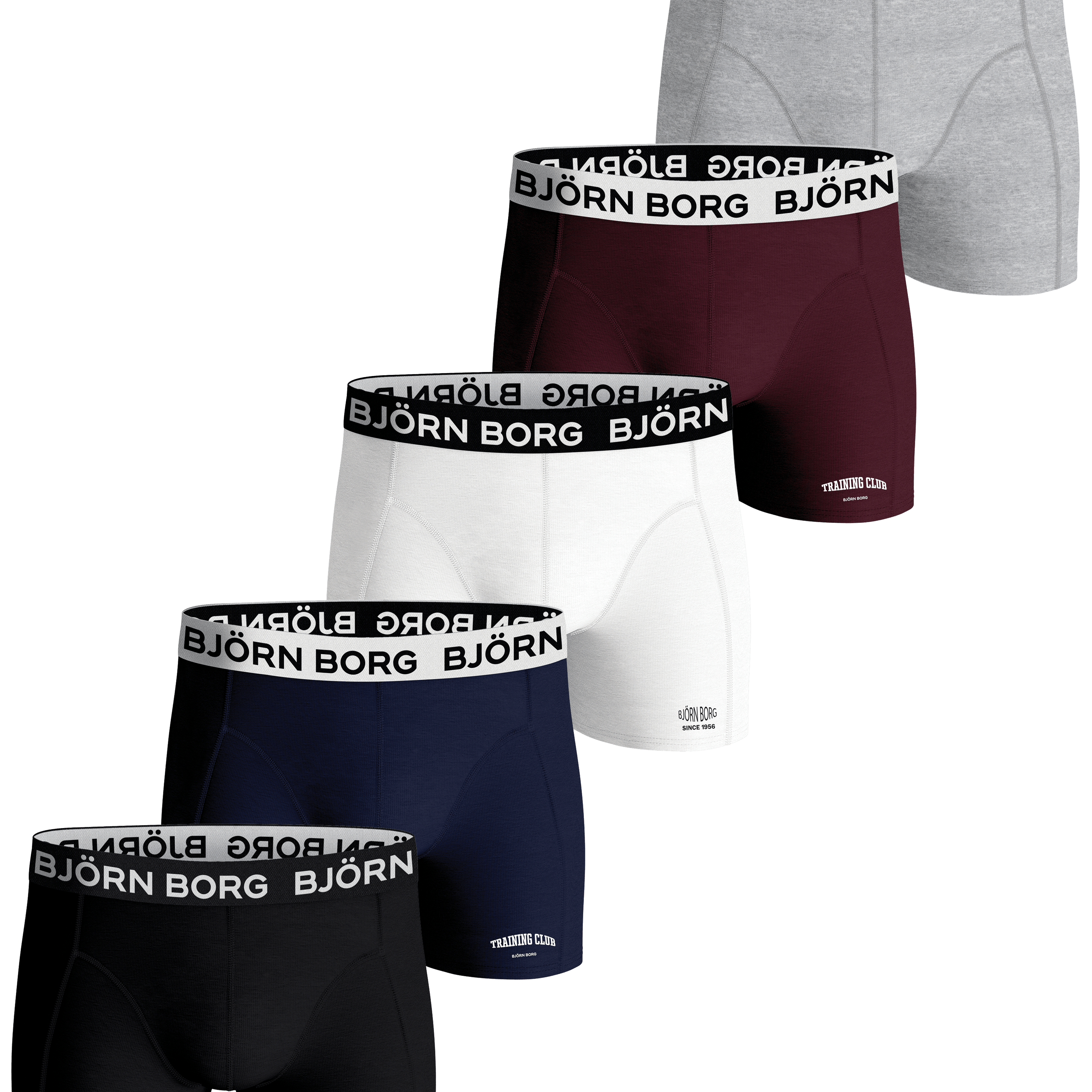 Björn Borg - 5 Pack Essential Boxer - Black/White/Melange/Red