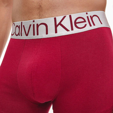 Calvin Klein 3 Pack Trunks - Steel Cotton - Red Carpet/Black/Grey Heather