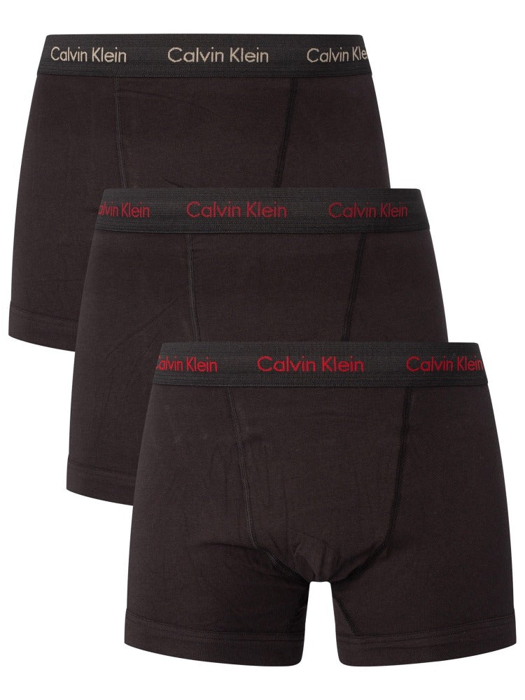 Calvin Klein 3 Pack Cotton Stretch Trunks - Black Multi