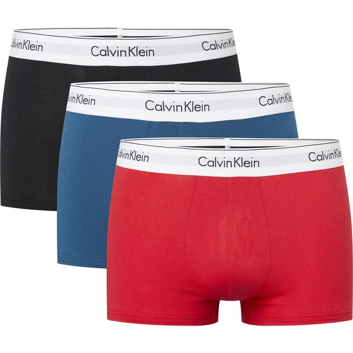 Calvin Klein 3 Pack Trunks Modern Cotton - Legion Blue / Exact Red / Black