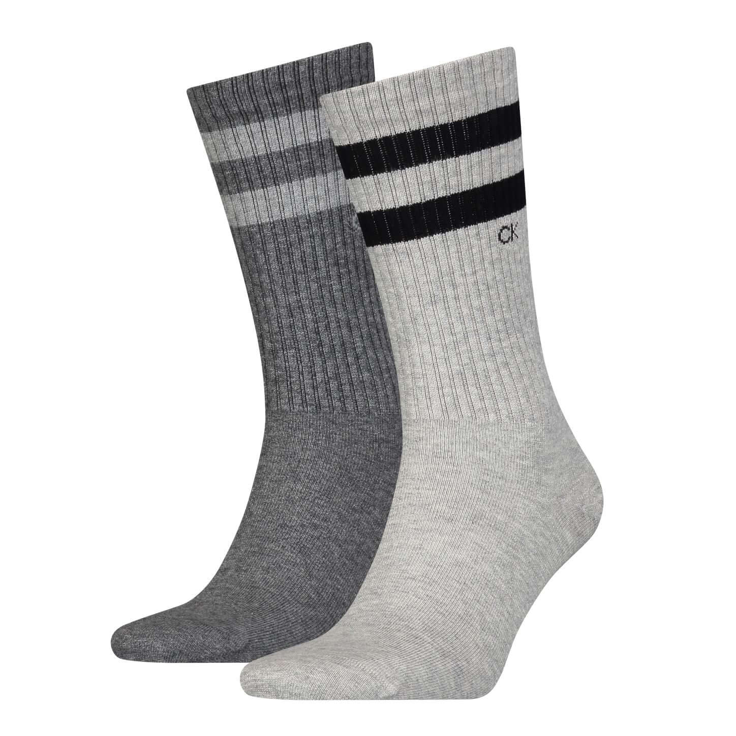 Calvin Klein Men's 2 Pack Striped Crew Socks