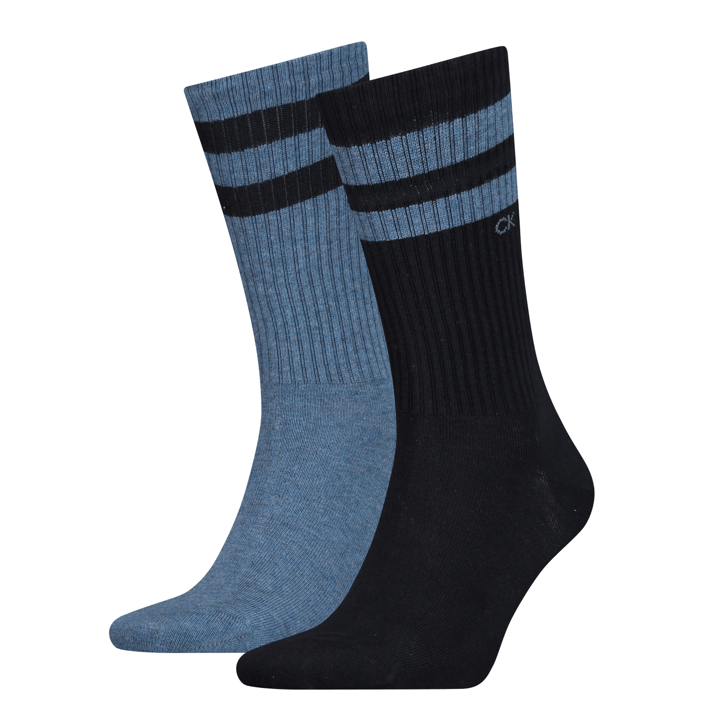 Calvin Klein Men's 2 Pack Striped Crew Socks