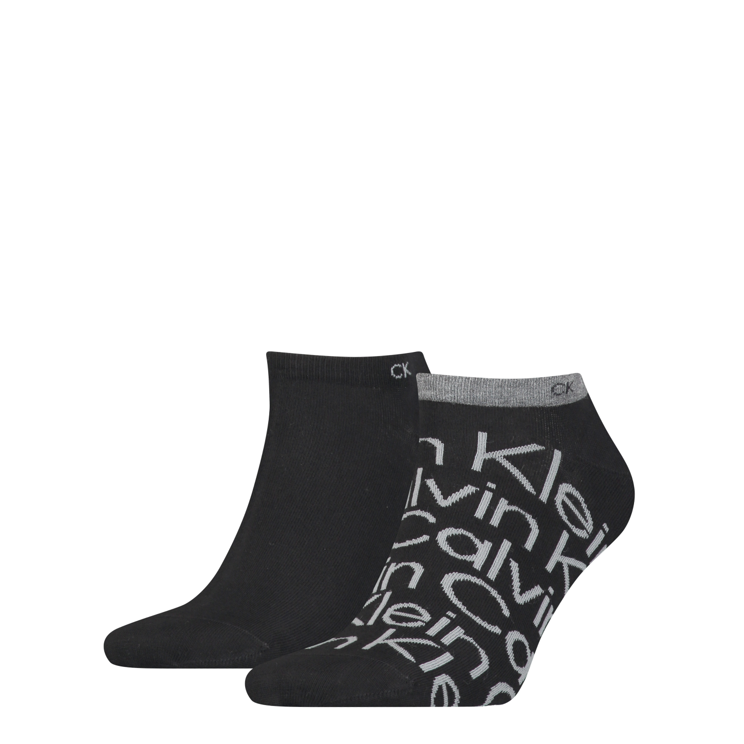 Calvin Klein Men's 2 Pack Sneaker All Over Logo Socks