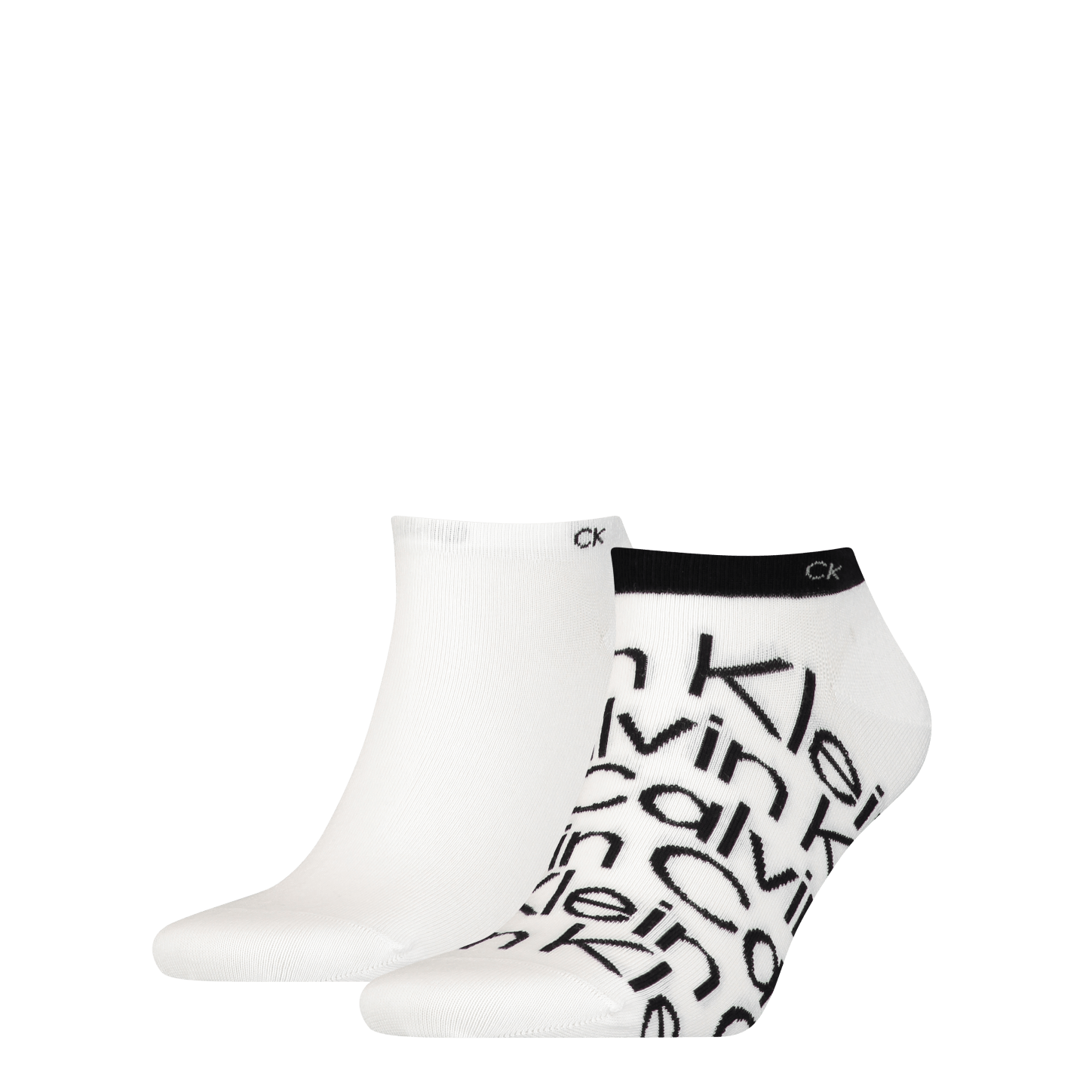 Calvin Klein Men's 2 Pack Sneaker All Over Logo Socks