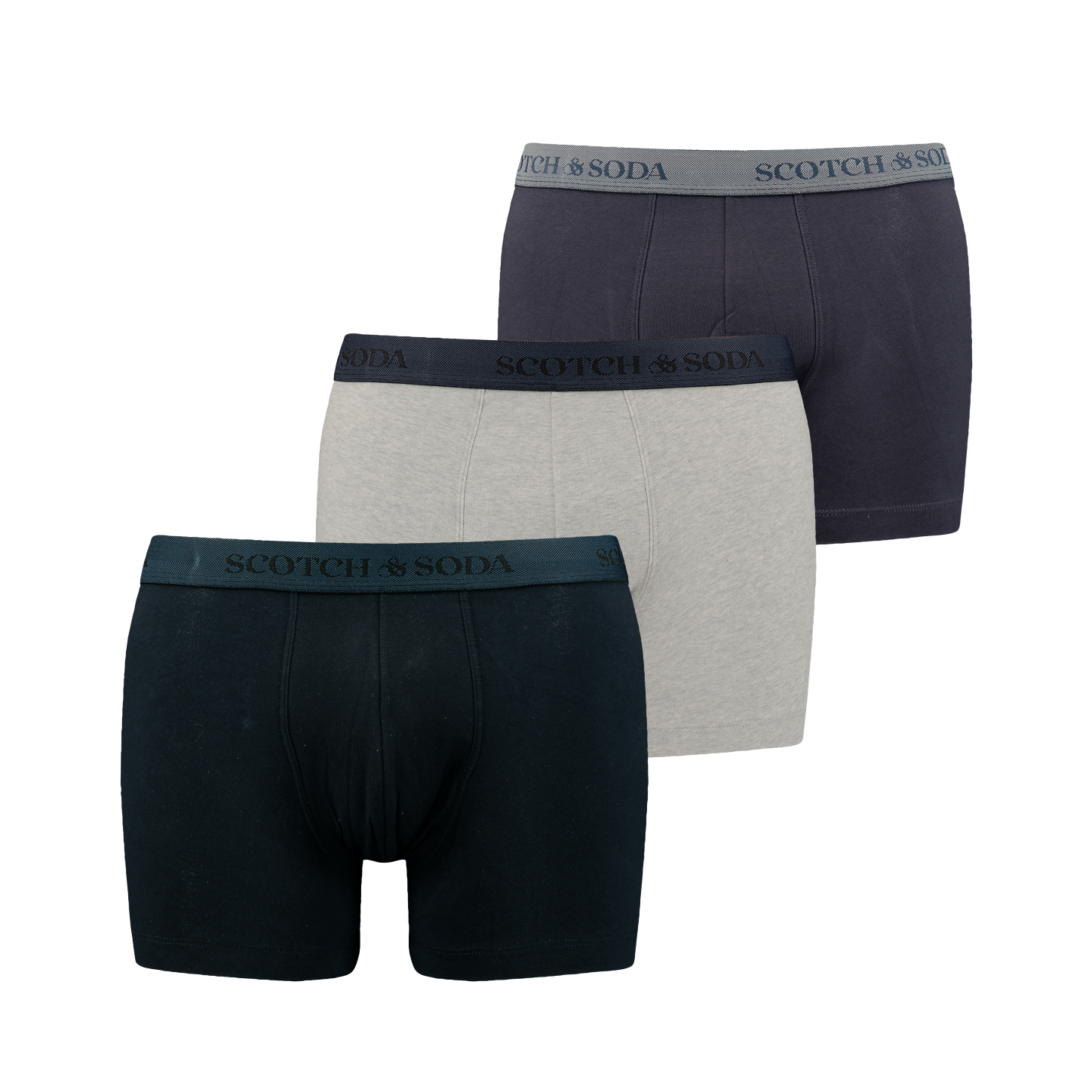 Scotch & Soda 3 Pack Men's Herringbone Boxer Shorts - Navy
