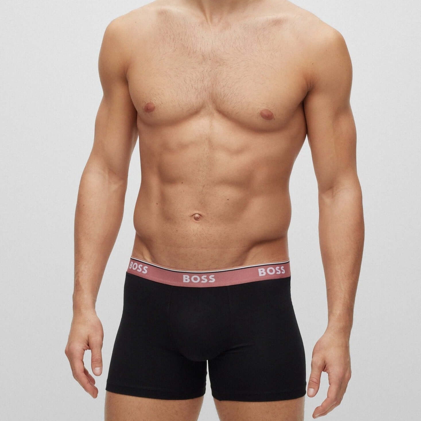 Boss 3 Pack of Stretch Cotton Boxer Briefs - Black Coloured Waistband