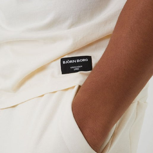 Björn Borg Mens Cotton Centre T-Shirt - Egret