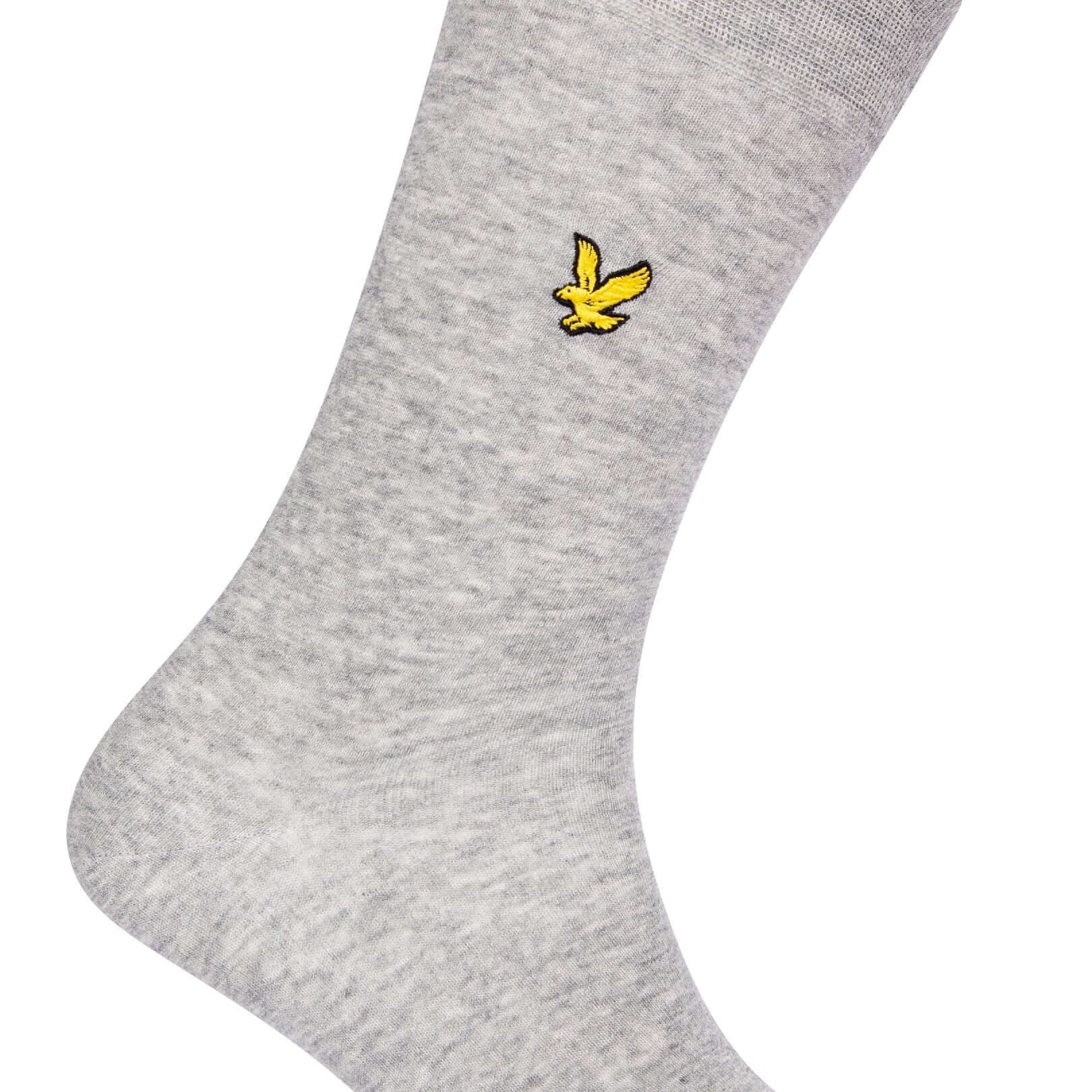 Lyle & Scott 3 Pack Angus Socks with Eagle Embroidery - Grey Marl, Peacoat, Black