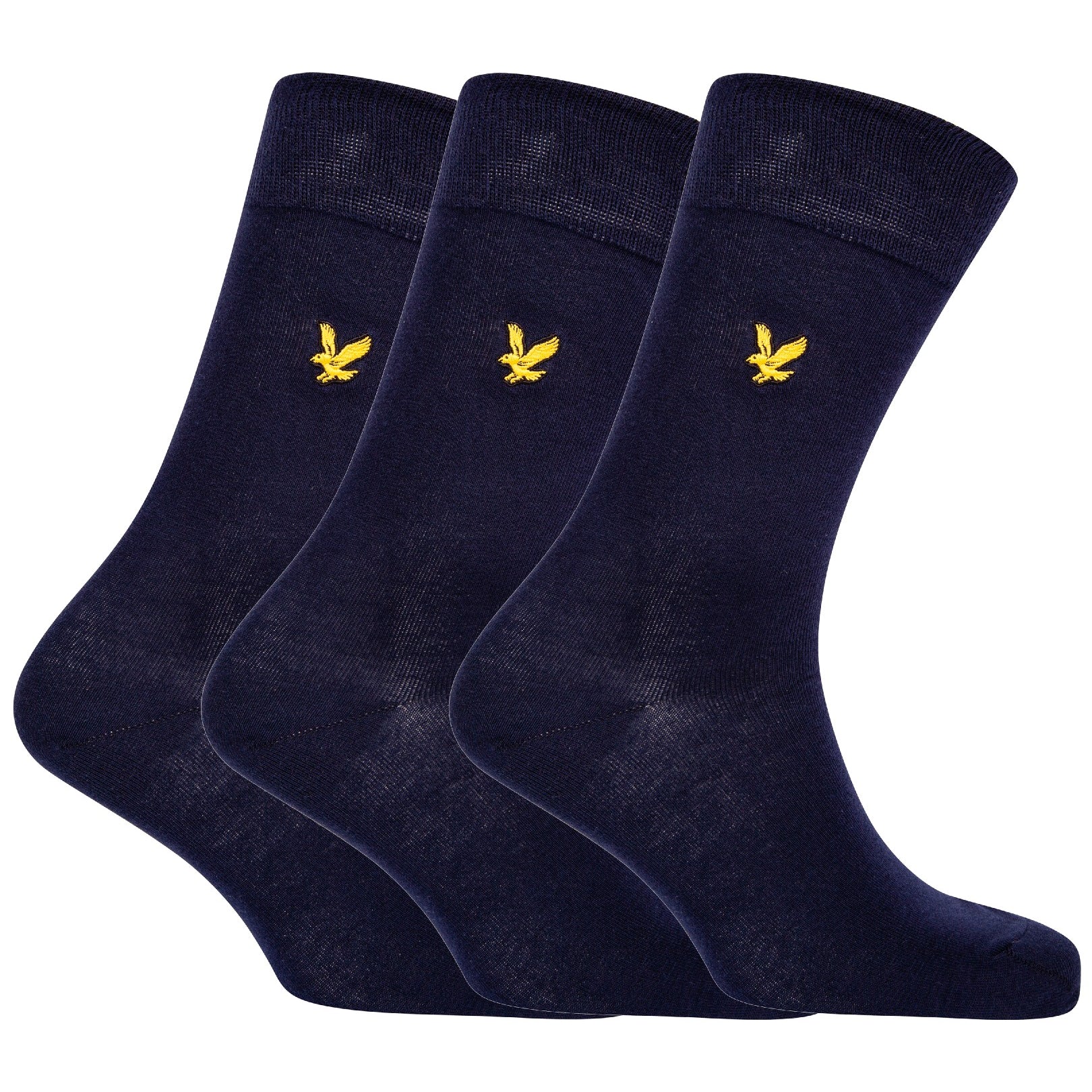 Lyle & Scott 3 Pack Angus Socks with Eagle Embroidery - Peacoat