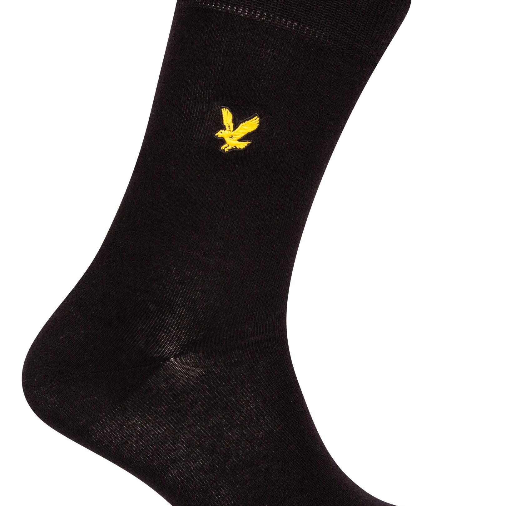 Lyle & Scott 3 Pack Angus Socks with Eagle Embroidery - Black