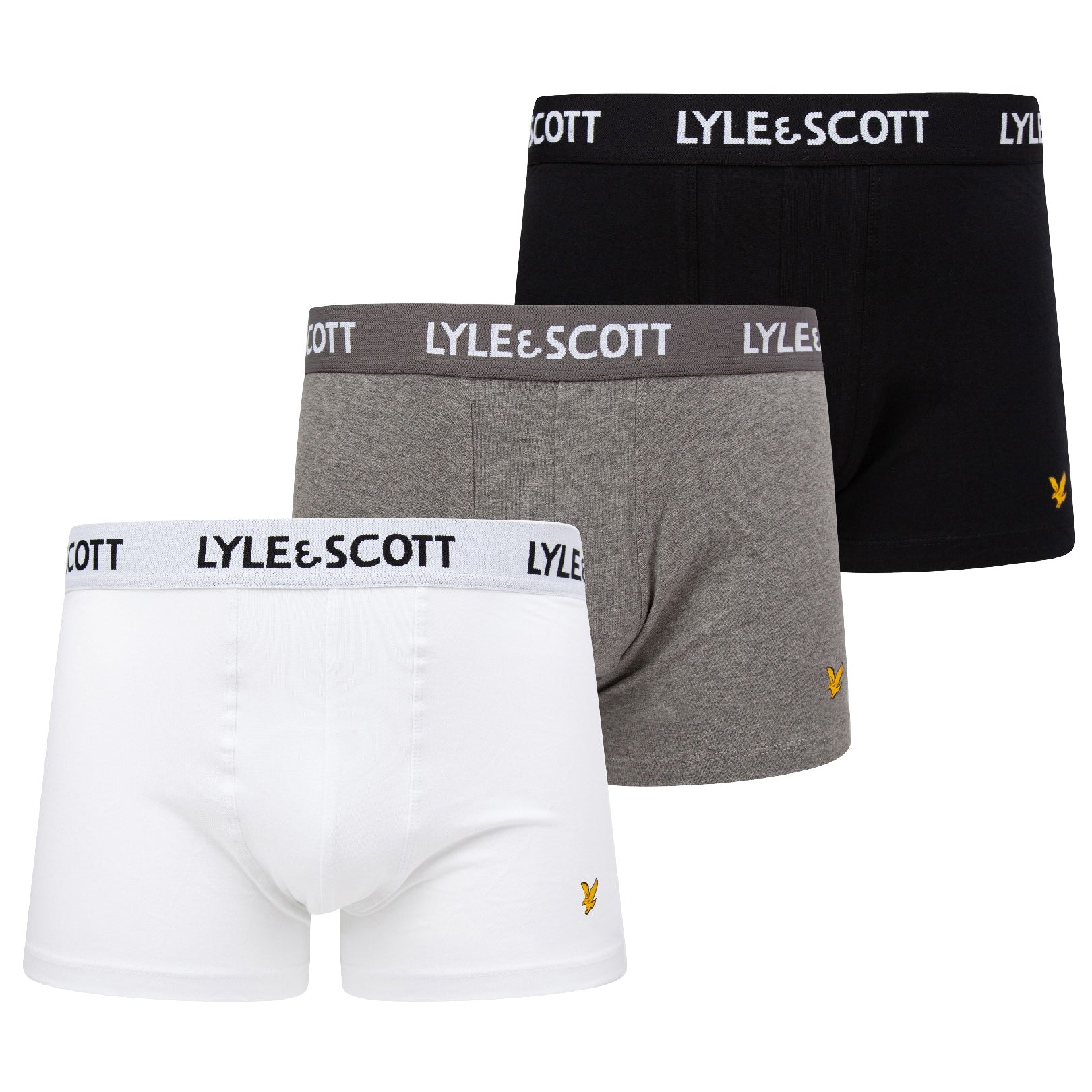 Lyle & Scott 3 Pack Barclay Men's Trunks - Black/Grey/White