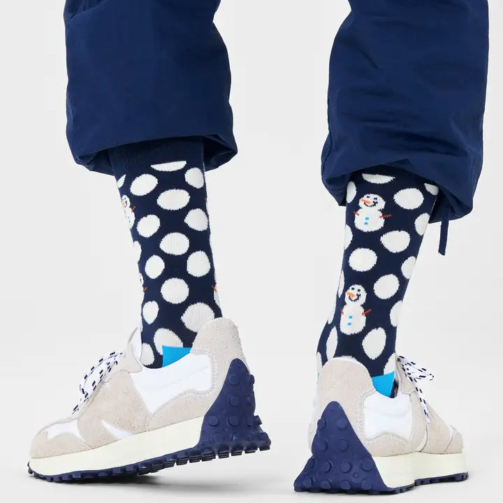 Happy Socks Big Dot Snowman Sock - Blue