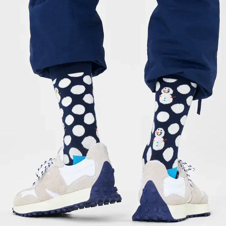 Happy Socks Big Dot Snowman Sock - Blue