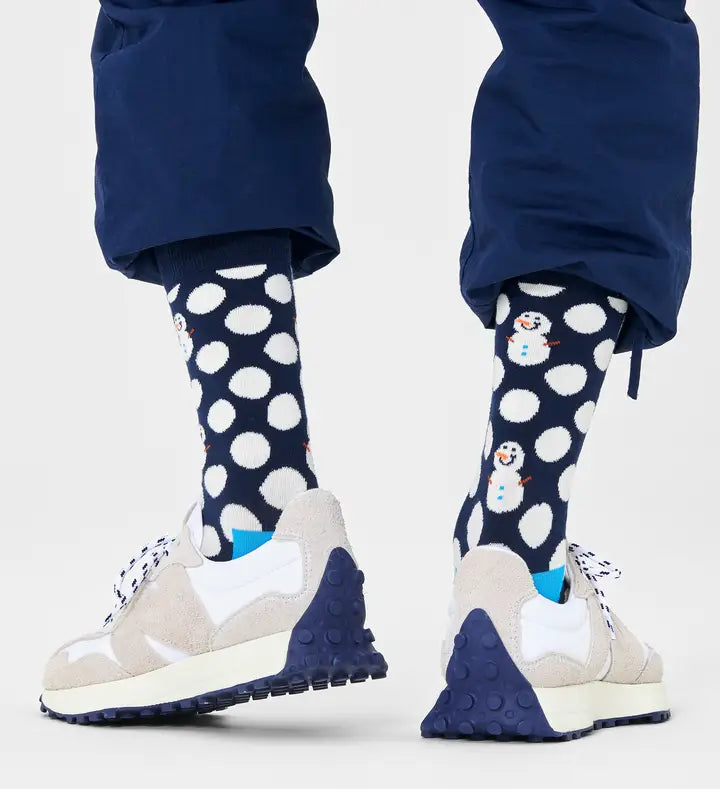 Happy Socks Big Dot Snowman Sock - Blue