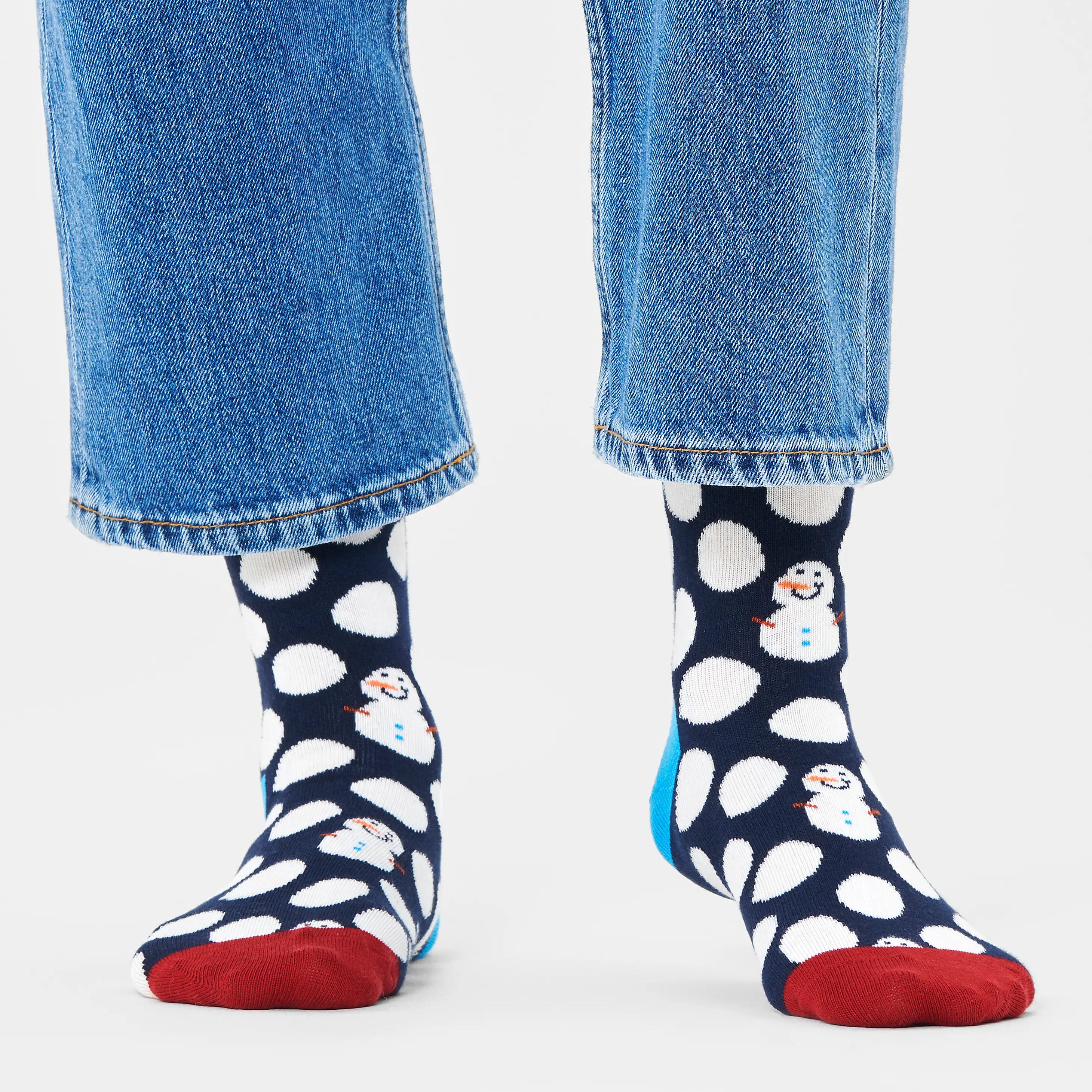 Happy Socks Big Dot Snowman Sock - Blue