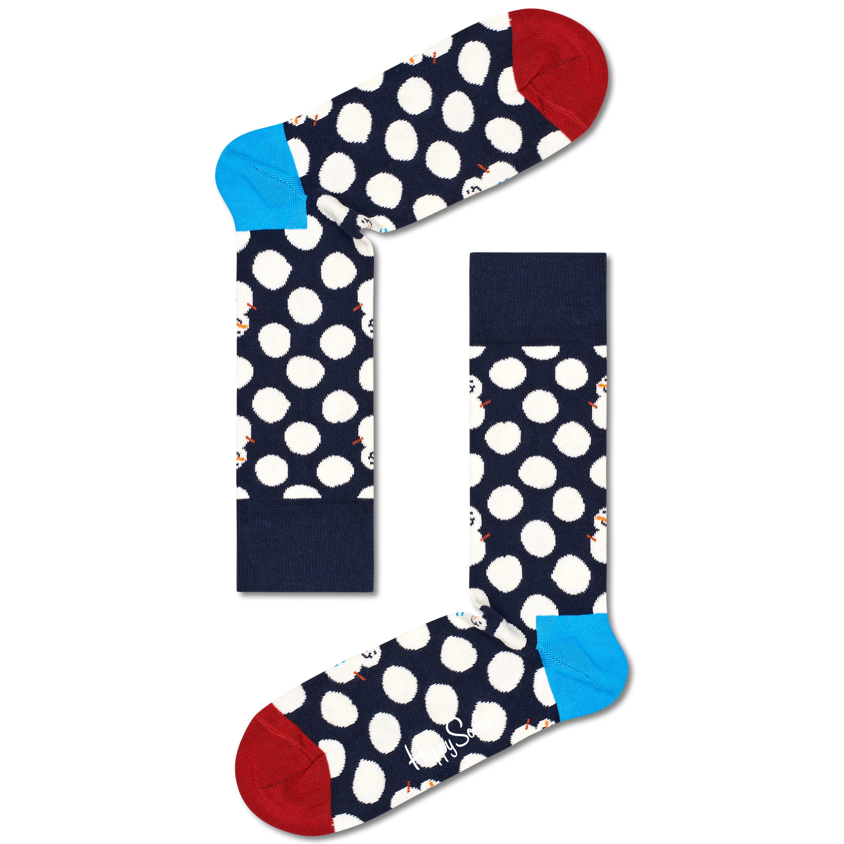Happy Socks Big Dot Snowman Sock - Blue