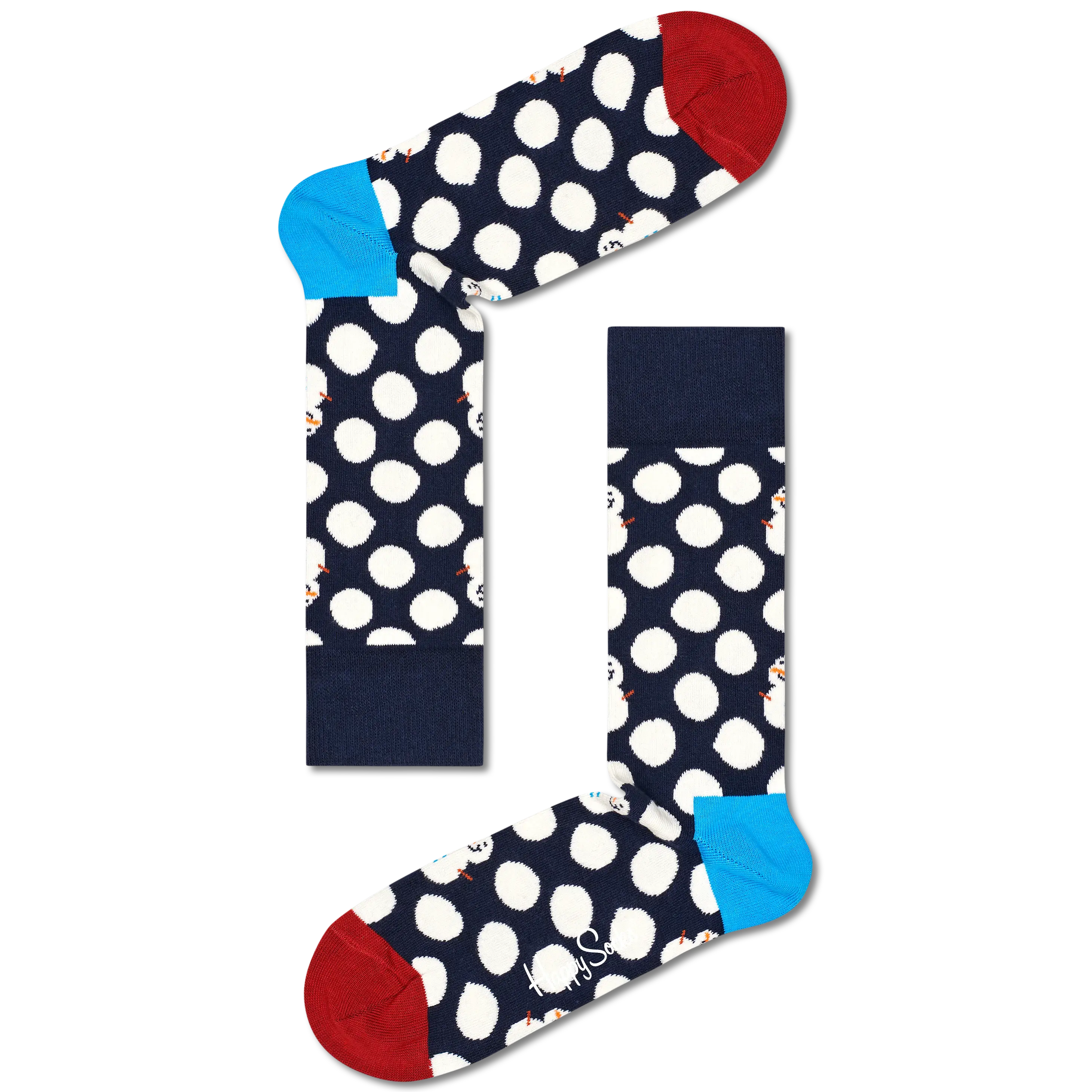 Happy Socks Big Dot Snowman Sock - Blue
