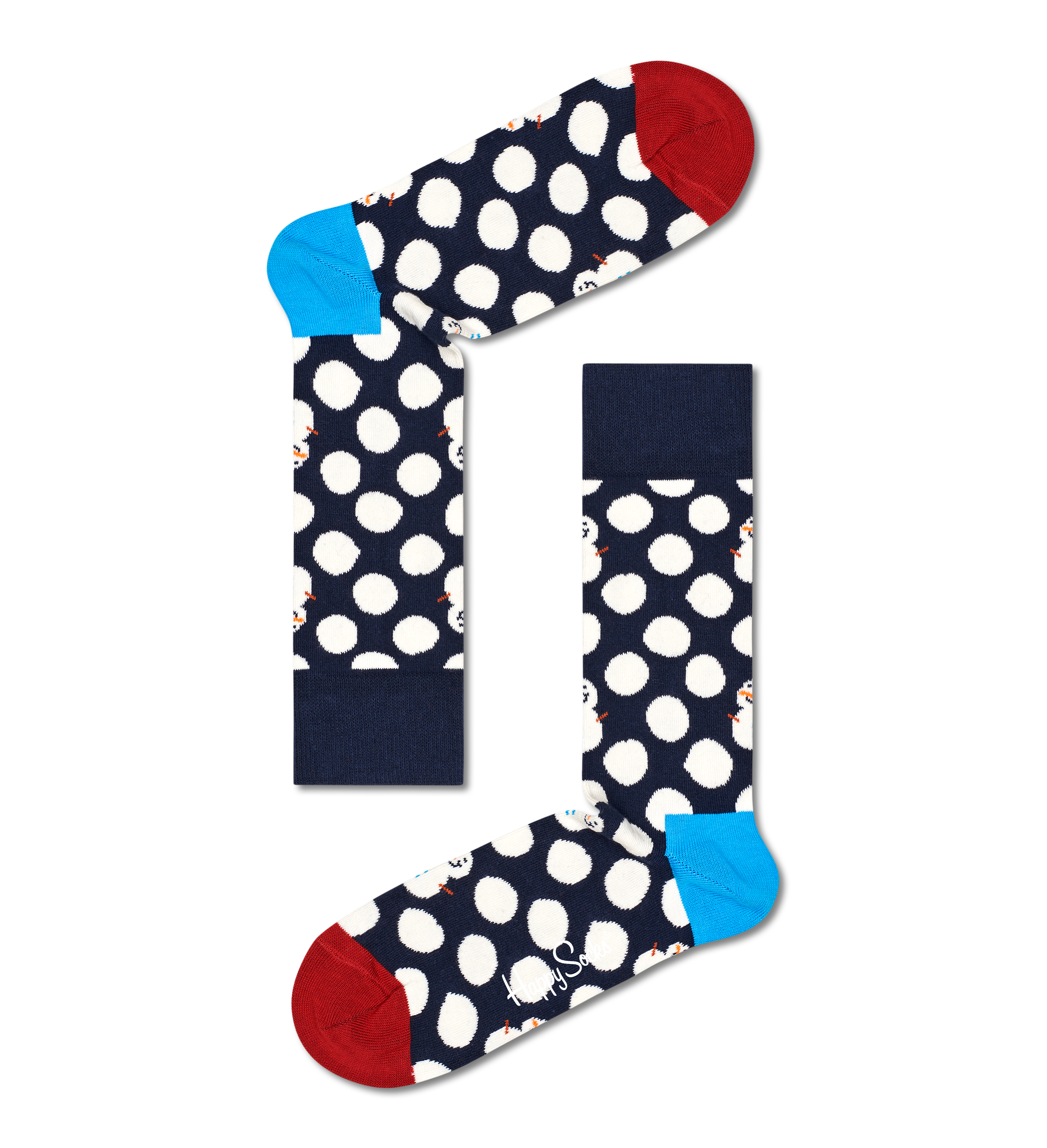 Happy Socks Big Dot Snowman Sock - Blue