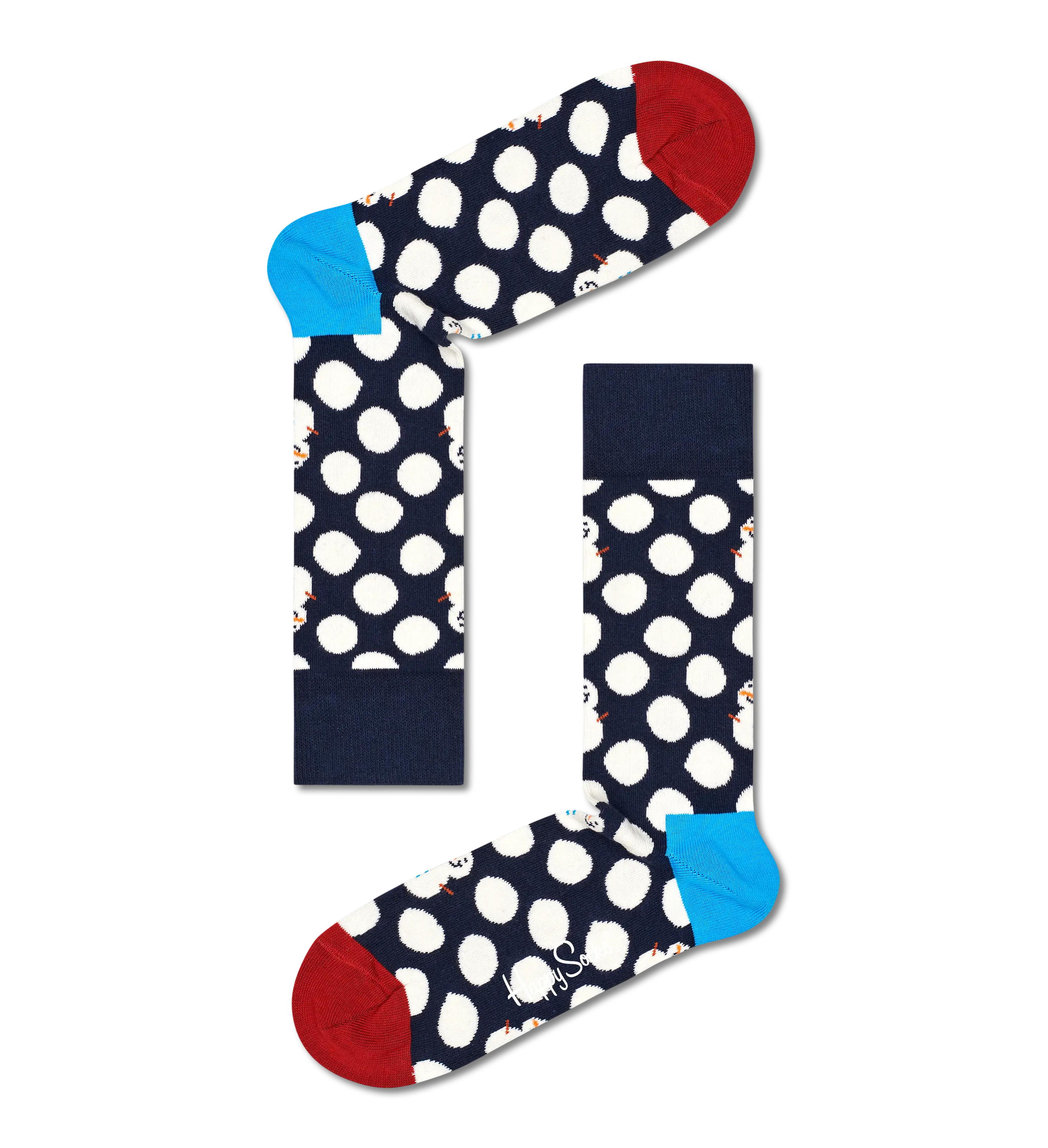 Happy Socks Big Dot Snowman Sock - Blue