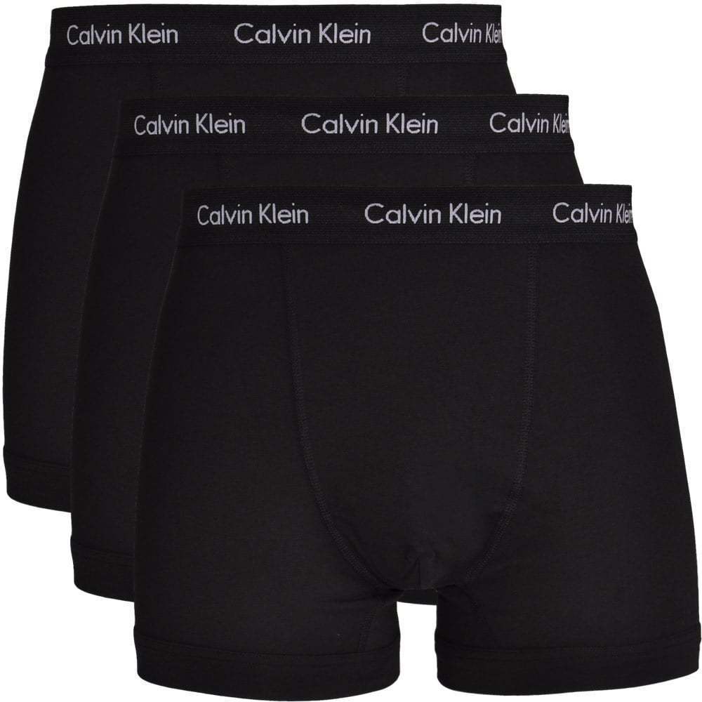 Calvin Klein 3 Pack Cotton Stretch Trunks – Black, 0000U2662G