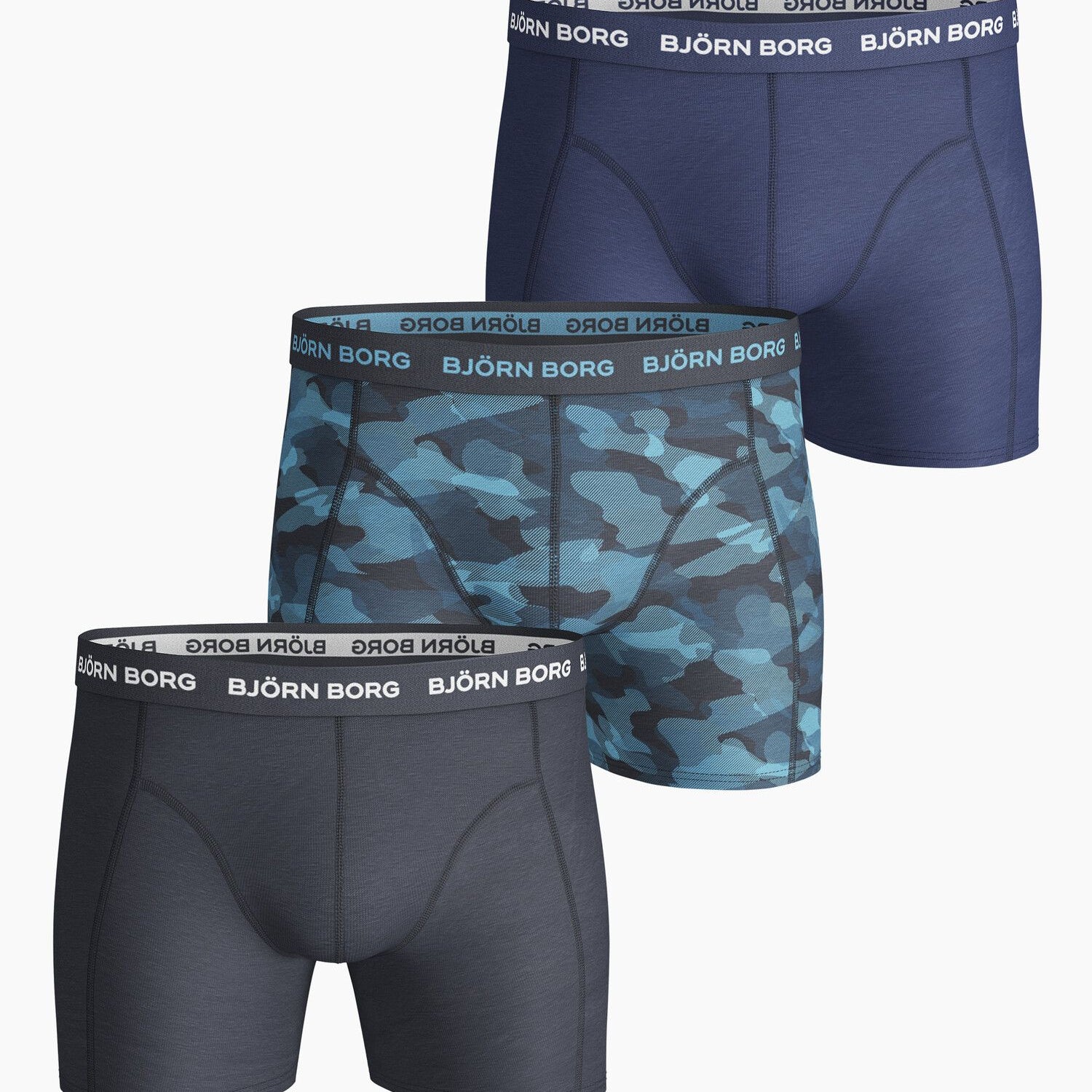 Bjorn Borg Shadeline Essential Boxer Shorts 3-Pack - Total Eclipse